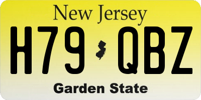 NJ license plate H79QBZ