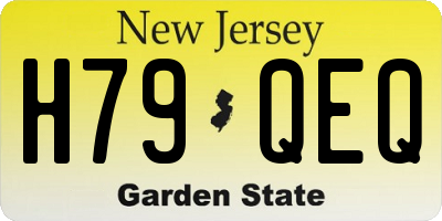 NJ license plate H79QEQ