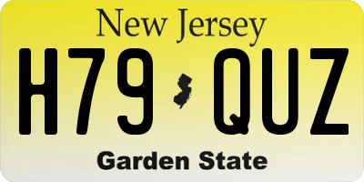 NJ license plate H79QUZ