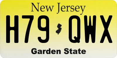 NJ license plate H79QWX