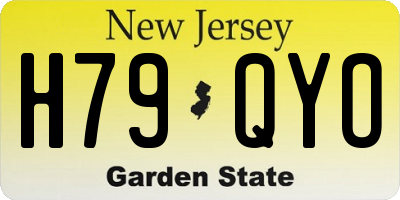 NJ license plate H79QYO