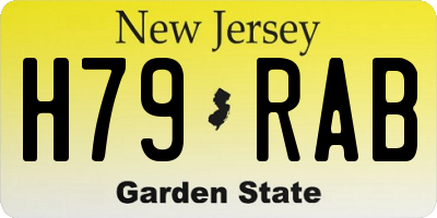 NJ license plate H79RAB