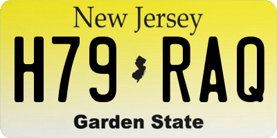 NJ license plate H79RAQ