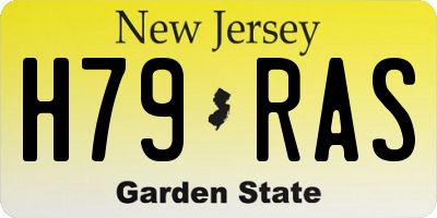 NJ license plate H79RAS