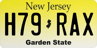 NJ license plate H79RAX
