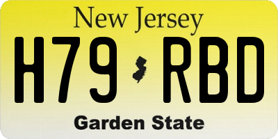 NJ license plate H79RBD
