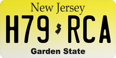 NJ license plate H79RCA