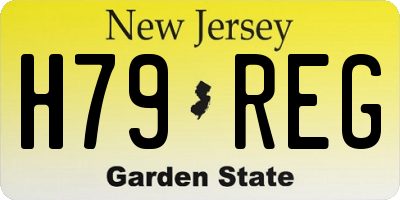 NJ license plate H79REG