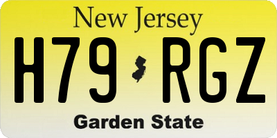 NJ license plate H79RGZ