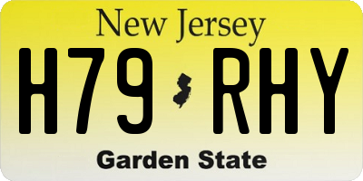 NJ license plate H79RHY