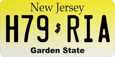 NJ license plate H79RIA