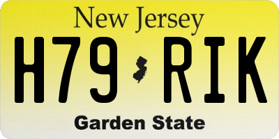 NJ license plate H79RIK