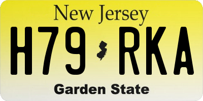 NJ license plate H79RKA