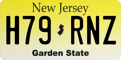 NJ license plate H79RNZ