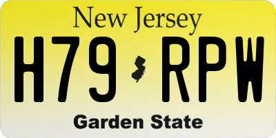 NJ license plate H79RPW