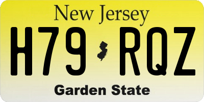 NJ license plate H79RQZ