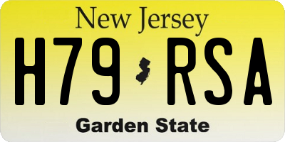 NJ license plate H79RSA