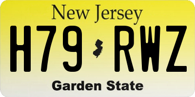 NJ license plate H79RWZ