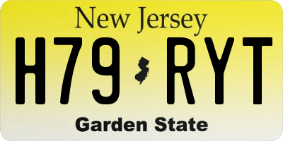 NJ license plate H79RYT