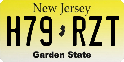 NJ license plate H79RZT