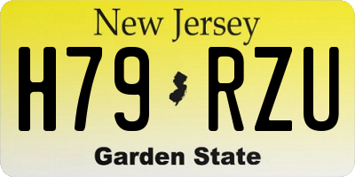 NJ license plate H79RZU
