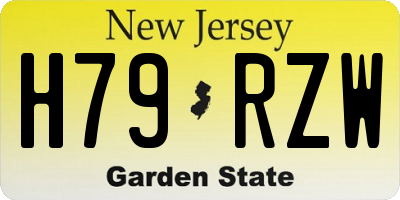 NJ license plate H79RZW