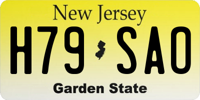 NJ license plate H79SAO