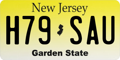 NJ license plate H79SAU