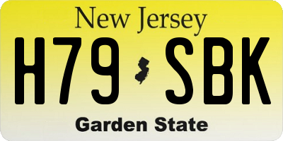 NJ license plate H79SBK