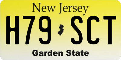 NJ license plate H79SCT