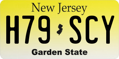 NJ license plate H79SCY