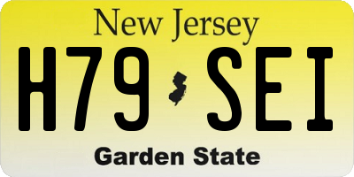 NJ license plate H79SEI