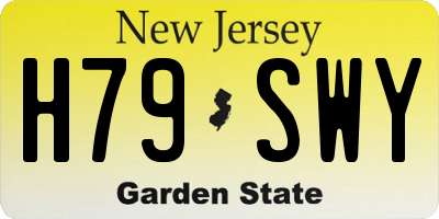 NJ license plate H79SWY