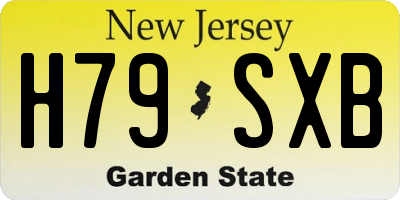 NJ license plate H79SXB