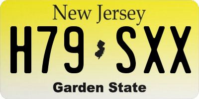 NJ license plate H79SXX