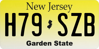 NJ license plate H79SZB