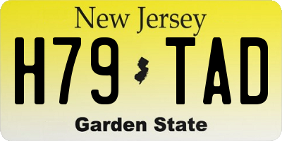 NJ license plate H79TAD