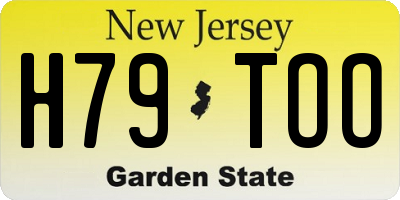 NJ license plate H79TOO