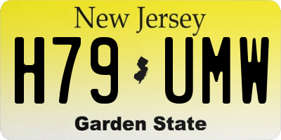 NJ license plate H79UMW
