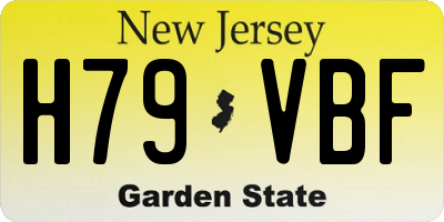NJ license plate H79VBF