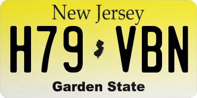 NJ license plate H79VBN
