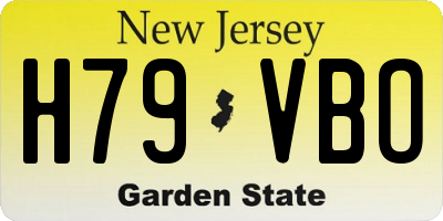 NJ license plate H79VBO