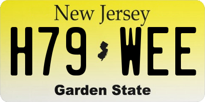 NJ license plate H79WEE