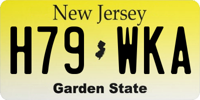 NJ license plate H79WKA