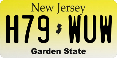 NJ license plate H79WUW