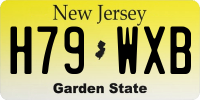 NJ license plate H79WXB