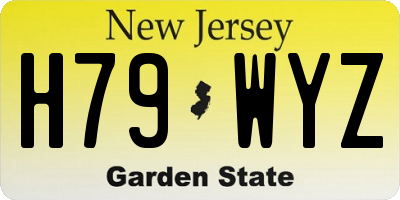 NJ license plate H79WYZ