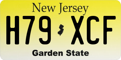 NJ license plate H79XCF