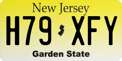 NJ license plate H79XFY