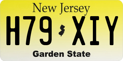 NJ license plate H79XIY